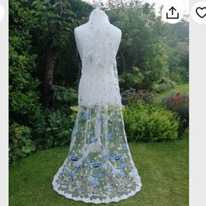 Embroidered wedding veil